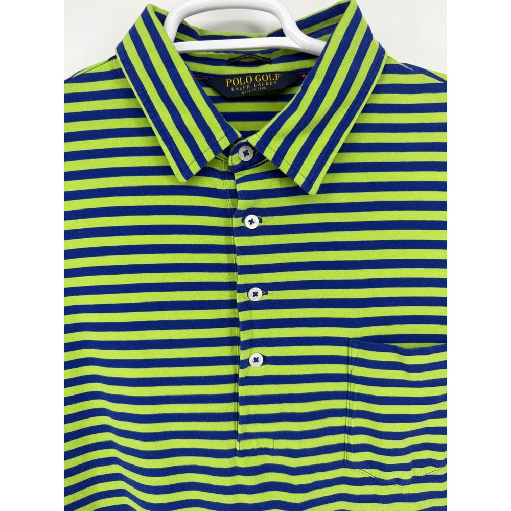 Polo Golf By Ralph Lauren XL Green Blue Striped RSM Classic Sea Island Shirt